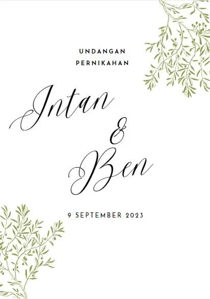 Foto sampul undangan Ben & Intan