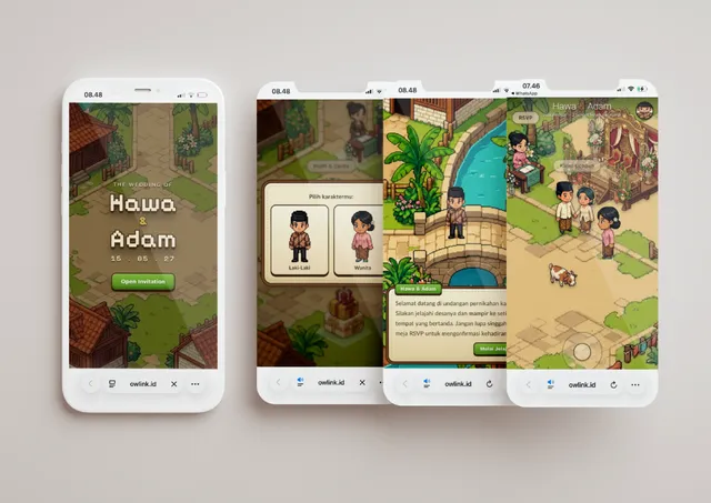 Desain undangan Game - Isometric Village